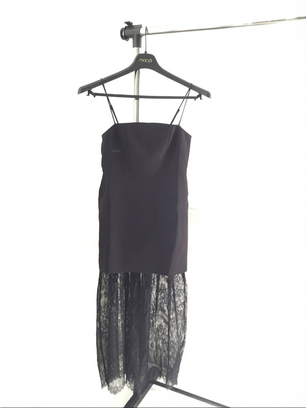 LOFT Black Chantilly Lace Overlay Maxi Dress - NWT